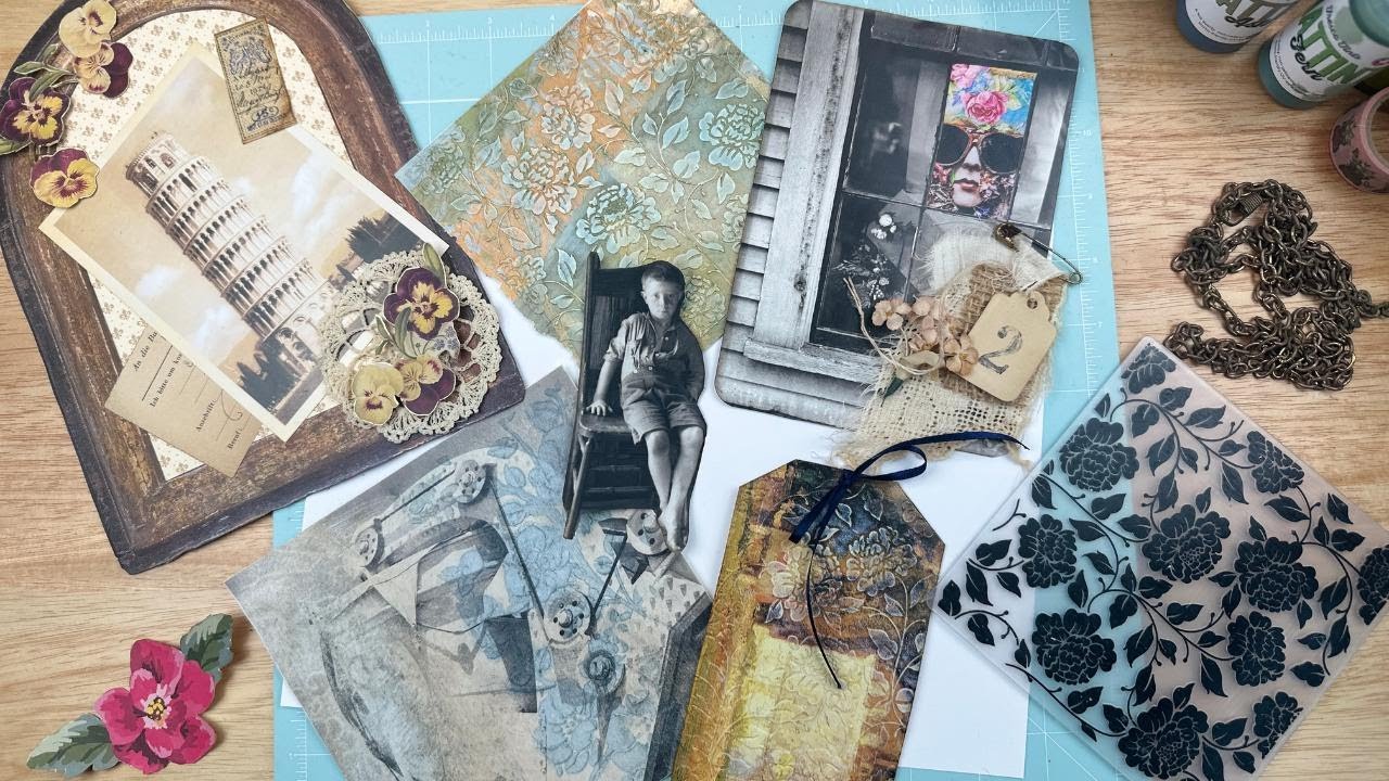 Distressing Glossy Book and Magazine Pages Junk Journal, Card Making, Mixed Media Art