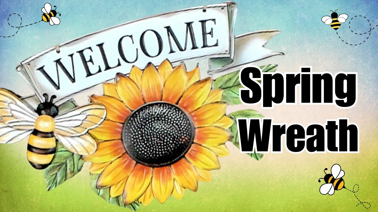 Create A Deco Mesh Welcome Wreath For Spring ~ Great Spring Wreath For Your Front Door!