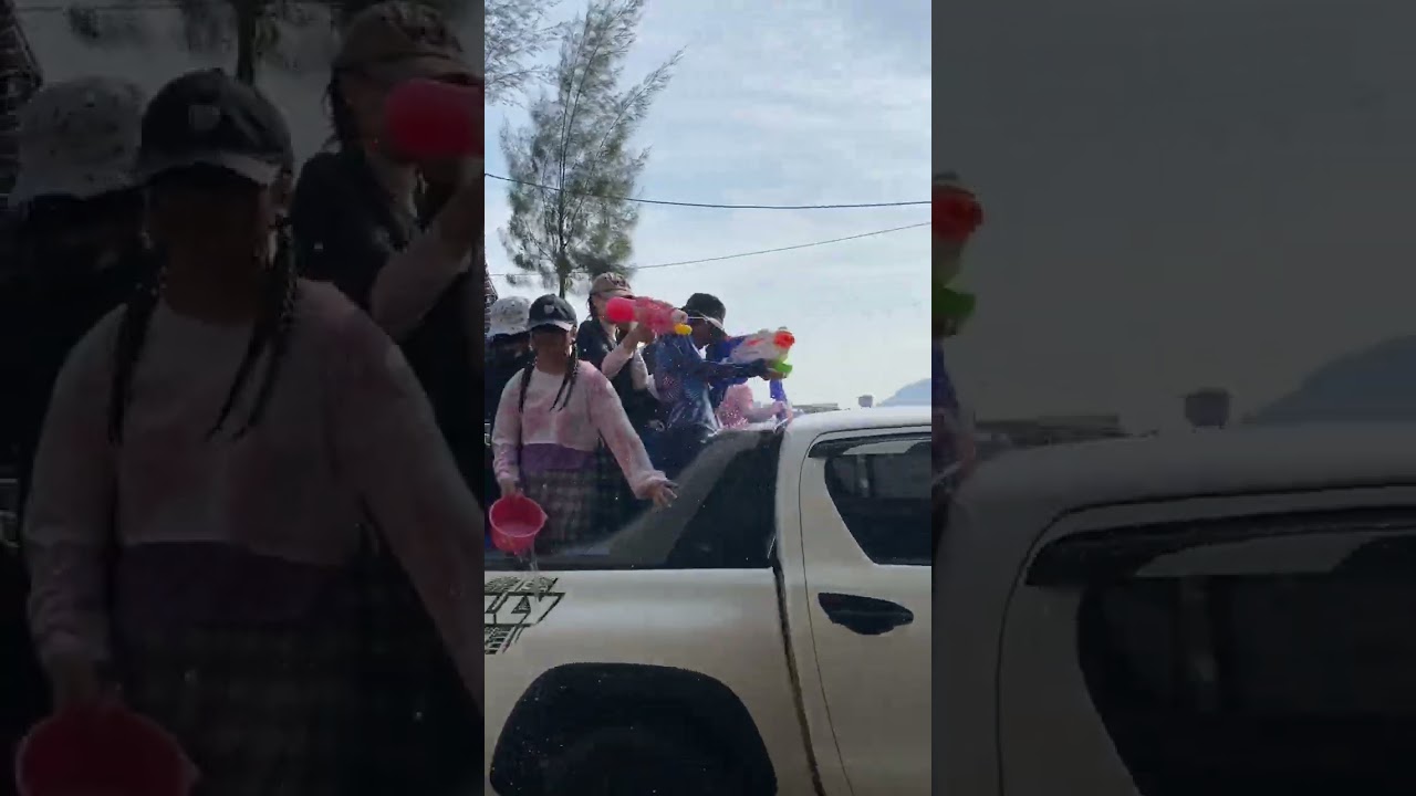Happy Khmer New Year. Water war. 😂