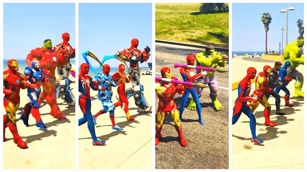 SUPERHERO MEGA BATTLE #198  MARVEL AND DC SUPERHERO BATTLE SPIDERMAN VS IRONMAN VS WOLVERINE