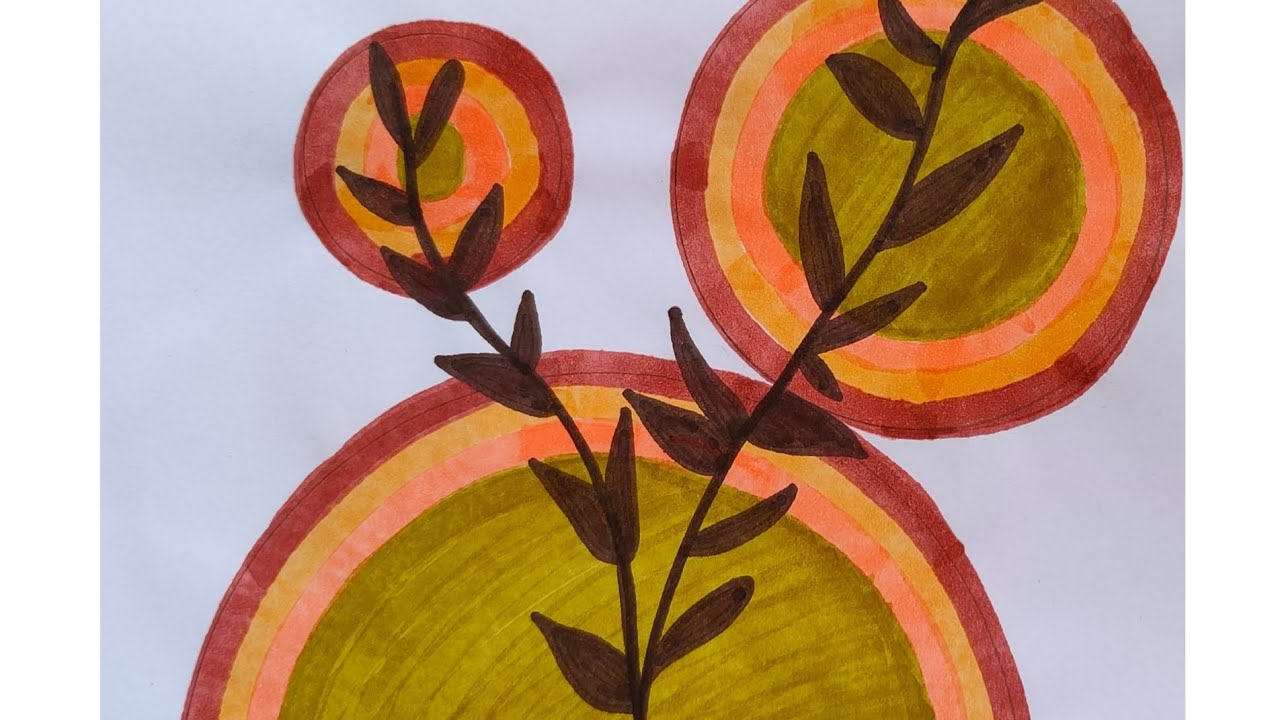 How to make a Simple Boho Painting 🎨 Boho Art Tutorial for Beginners ✍️ Boho Art with Sketch Pens