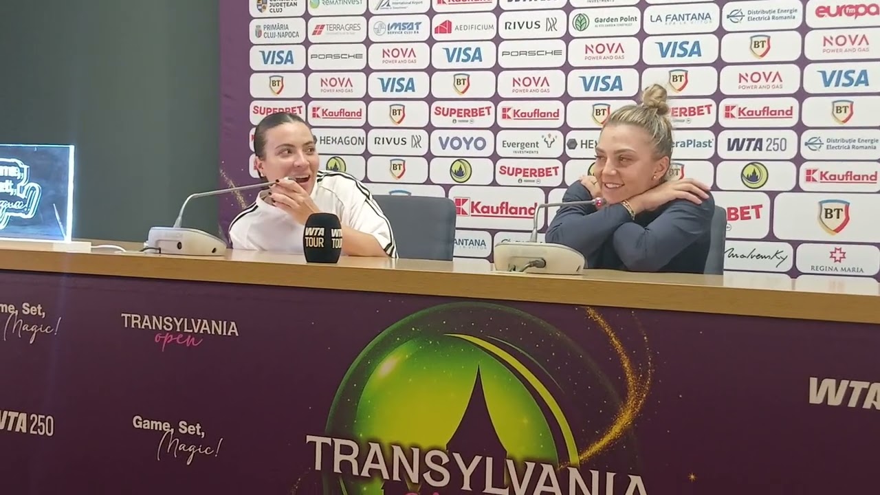 GABRIELA RUSE și JAQUELINE CRISTIAN la conferință presă, la WTA 250, TRANSYLVANIA OPEN CLUJ 2026   