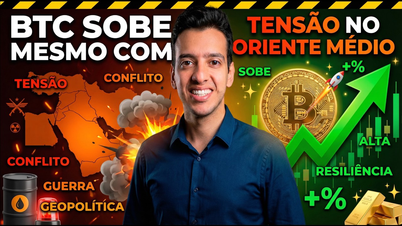 BTC sobe mesmo com tensão no Oriente Médio
