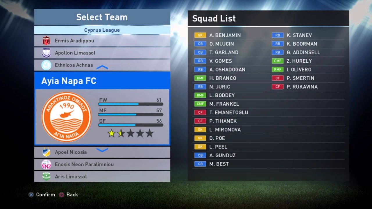 Playstation 4 PES 2016 Cyprus League