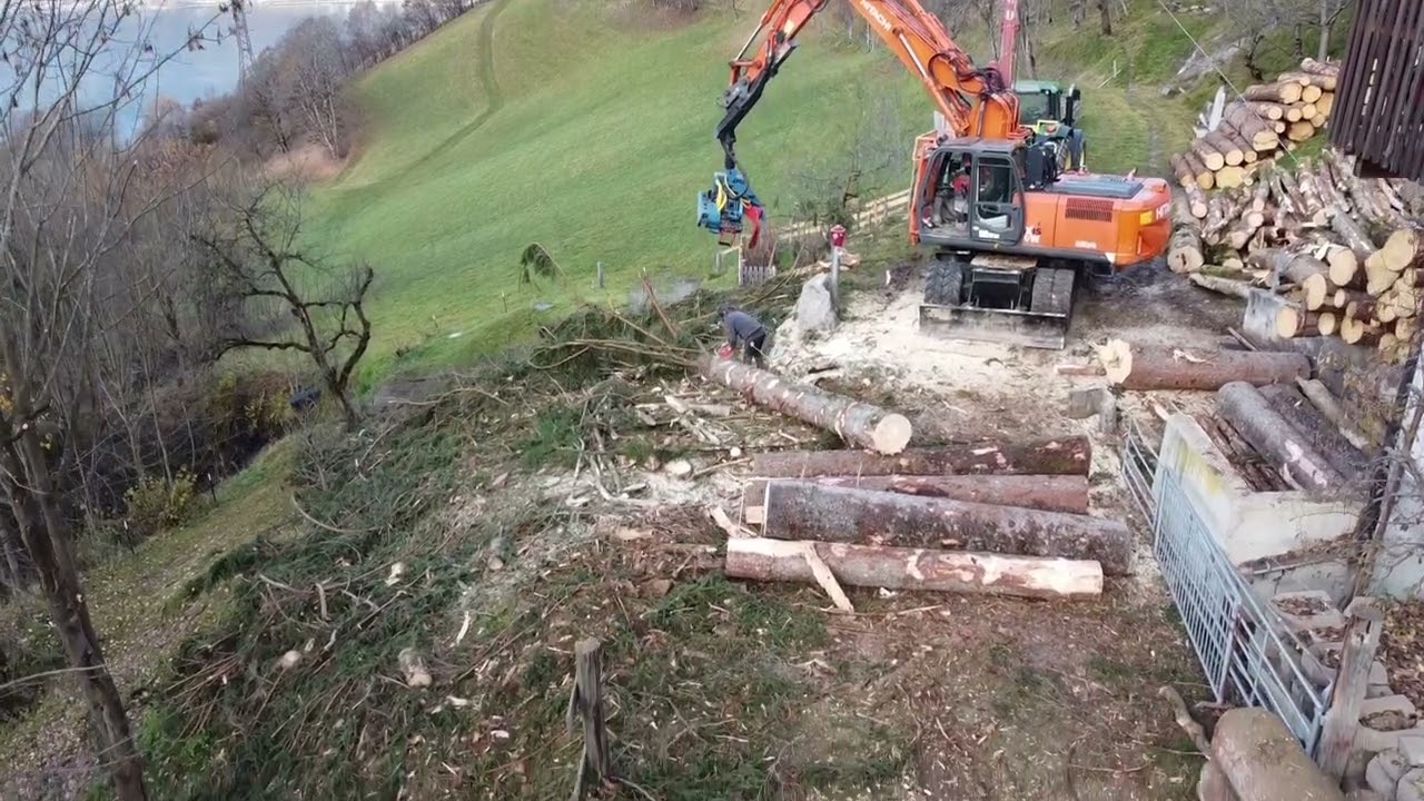 Holzfällen Seilen Drohnenaufnahmen TST 400 Keto 500 Eco