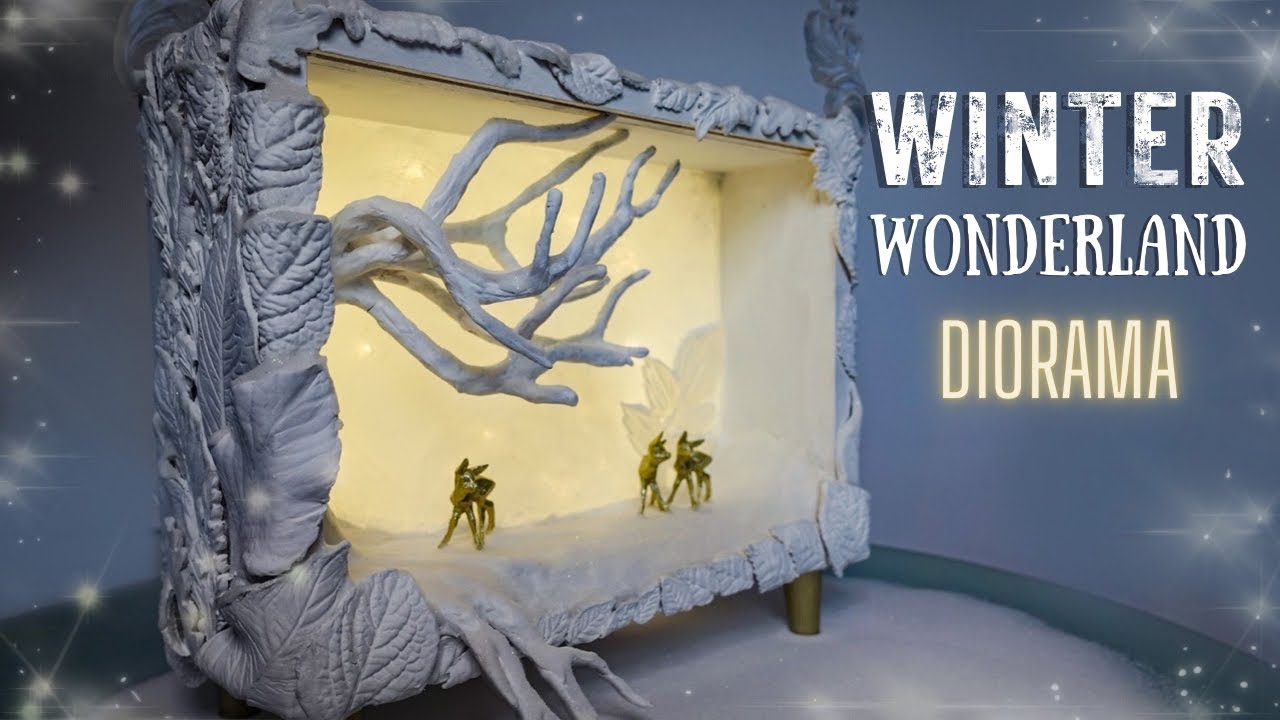 DIY LED shadow box | Winter Wonderland Diorama Home Decor