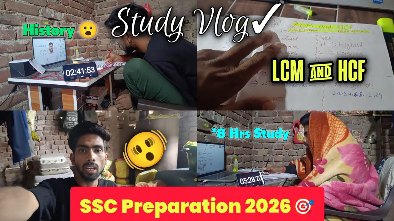 *8 Hours Study Vlog | motivation study Vlog | Ssc preparation Vlog 
