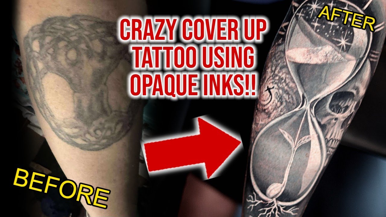Cover-Up Calf Tattoo | From Tree of Life to Spiritual Universe with Opaque Inks