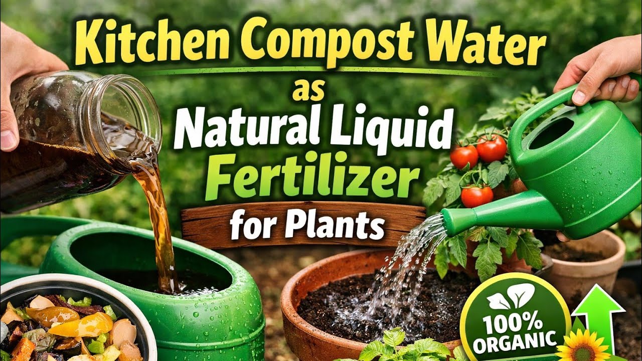 Kitchen Compost Water as Natural Liquid Fertilizer for Plants