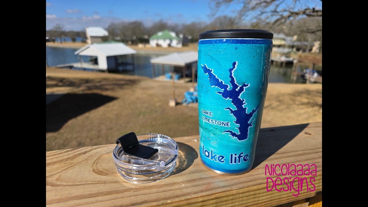 Lake Life in a Cup 💙 Filming My First Alcohol Ink Tumbler Tutorial!