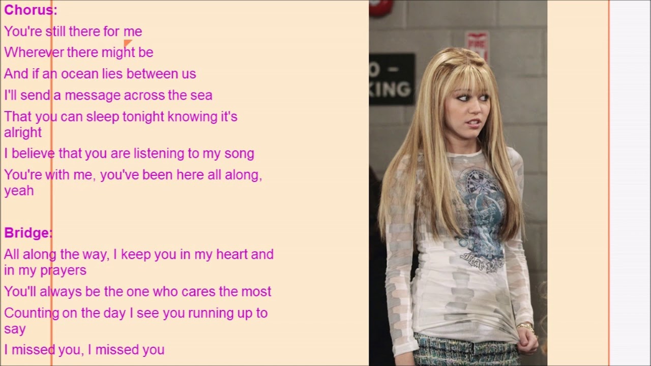 Been Here All Along Hannah Montana Lyrics