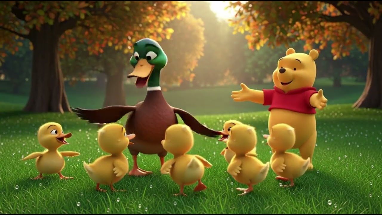 Five Little Ducks and Winnie the Pooh 🦆🐻 | Counting & Friendship Song | Nursery Rhymes & Kids Songs