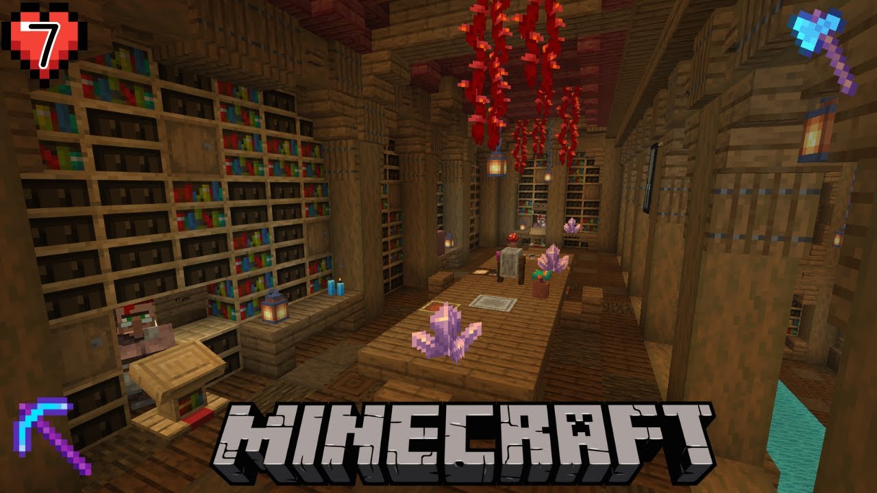 Library Complete & Villager Breeder Built!! | Minecraft Let's Play EP.7