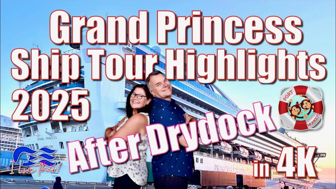 Обзор круизного лайнера Grand Princess после докования в 2025 году в формате 4K