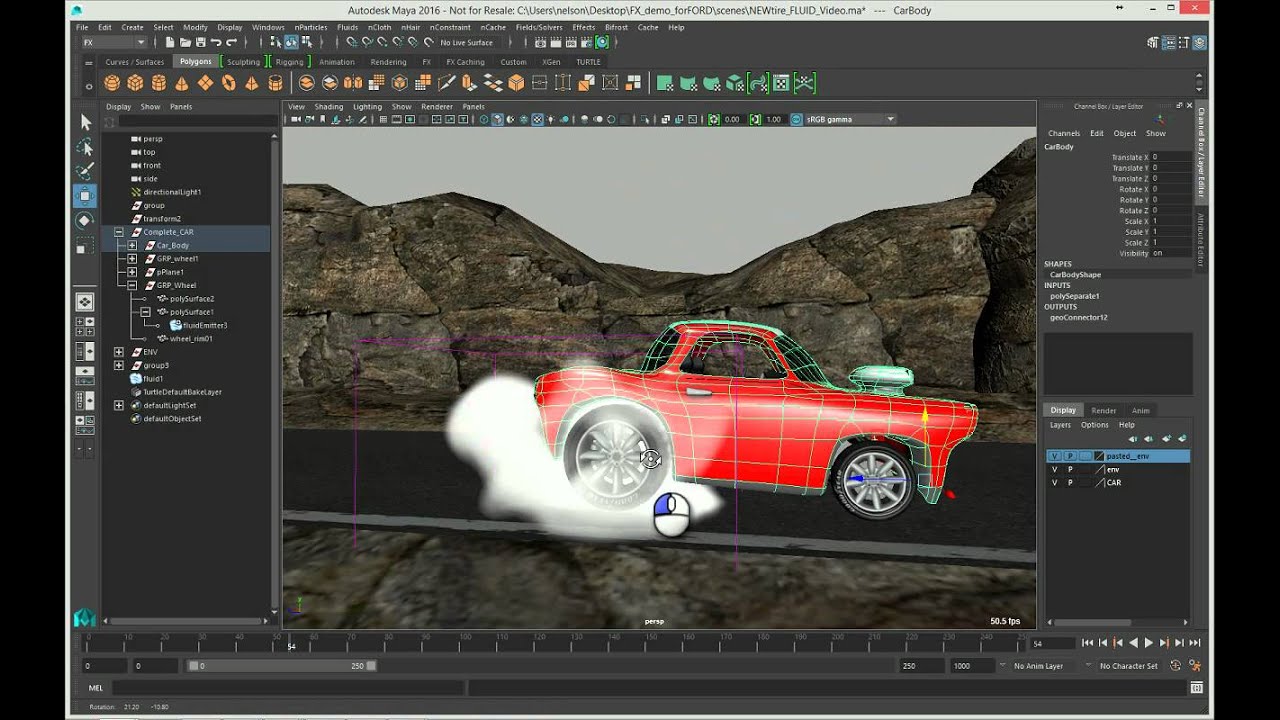 Maya Fluids Tire Burnout