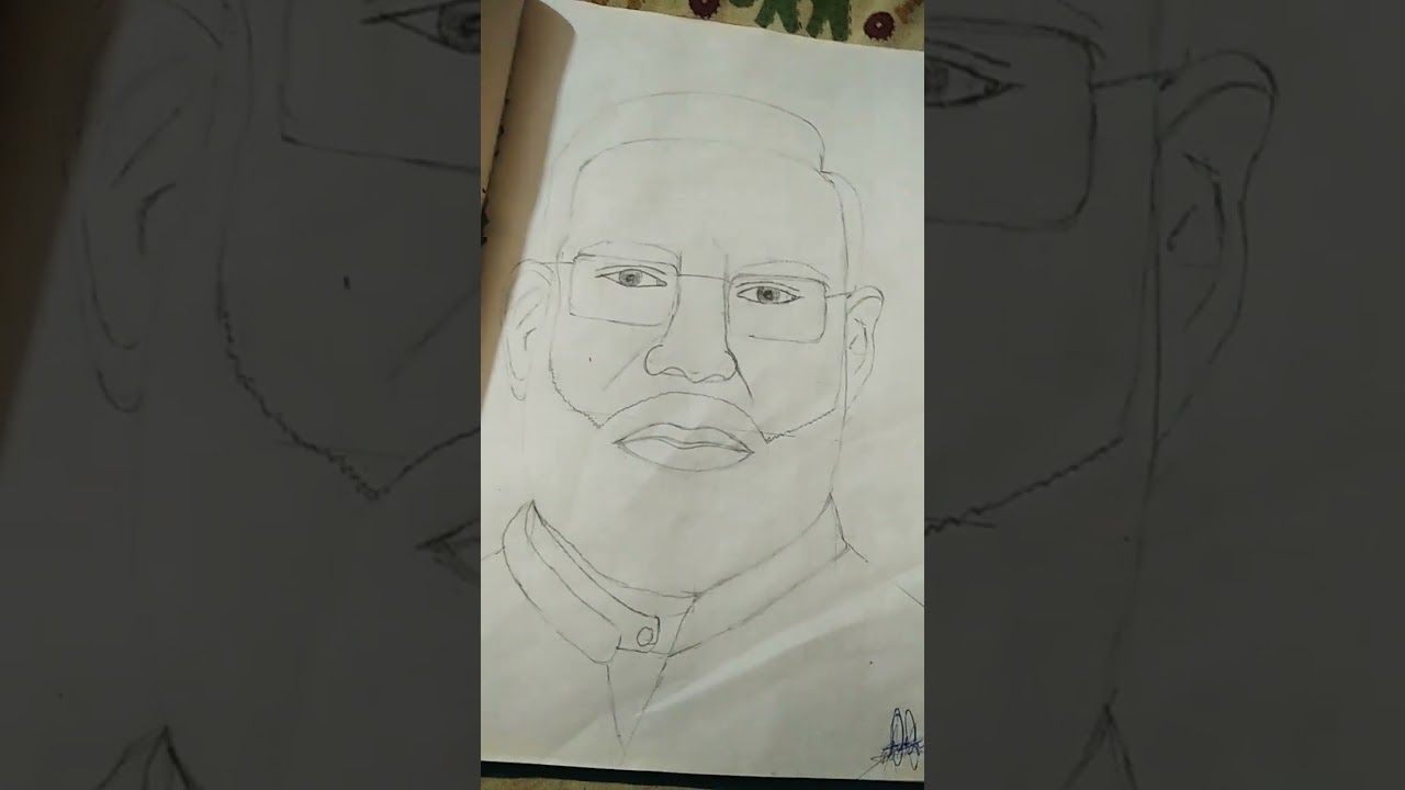 narender modi drawing easy 🥰🇮🇳🇮🇳🇮🇳