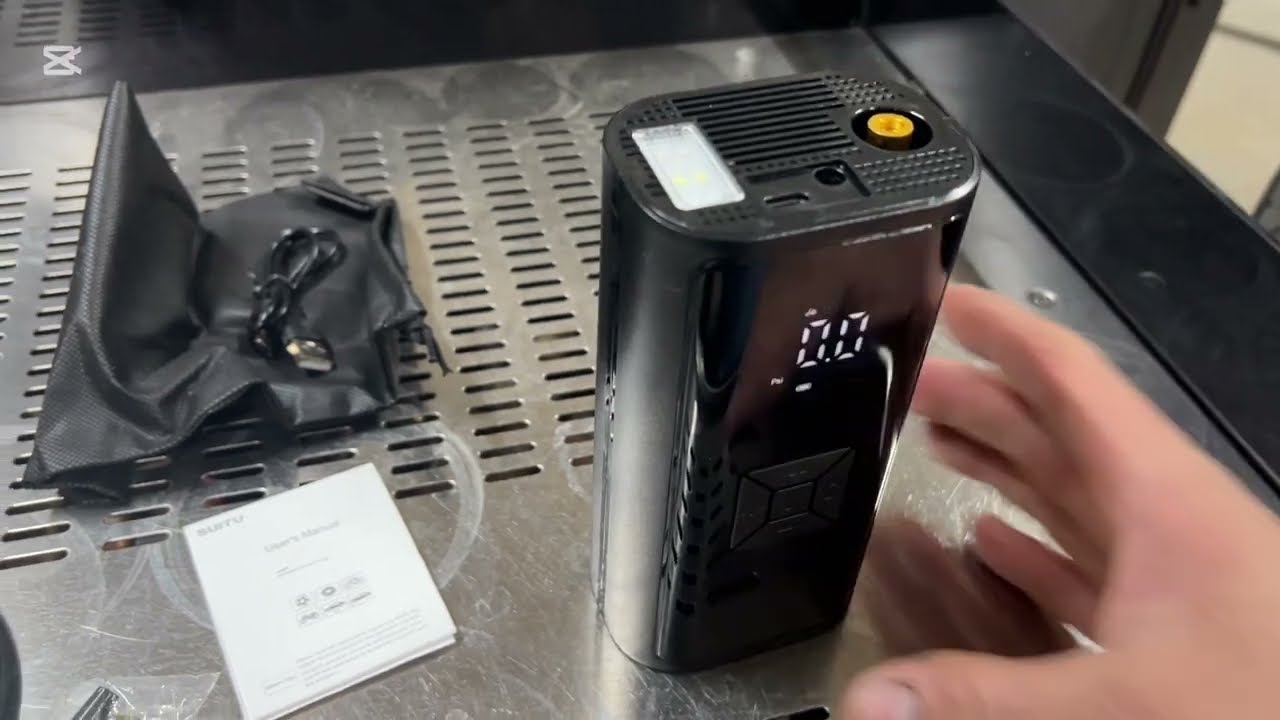 Akumulatorowy kompresor do opon, piłek, materacy z temu za 35 zł