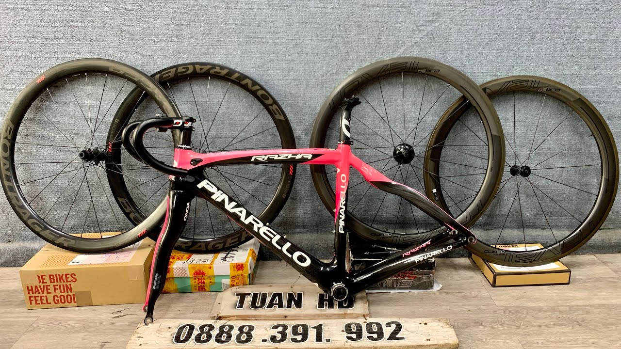 TuanHD giao lưu khung carbon Pinarello, vành carbon Roval CLX50, Bontrager Aeolus XXX4. LH0888391992