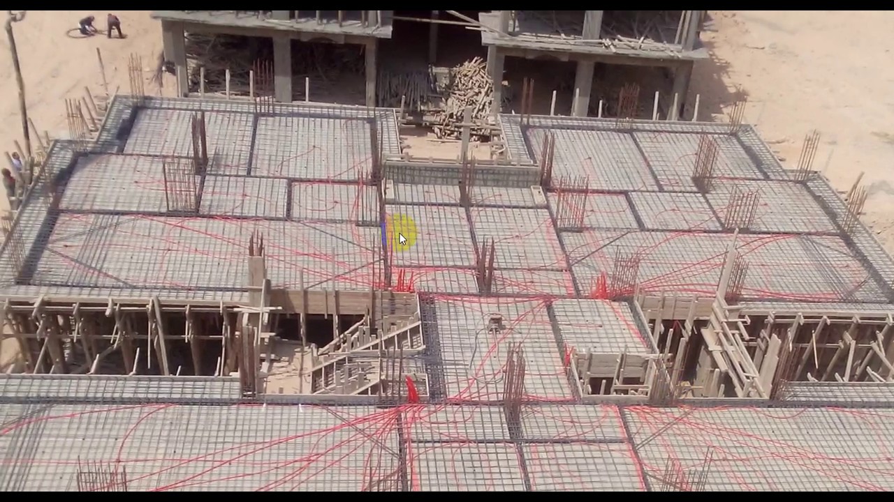 شرح اعمال الحداده لسقف solid slab