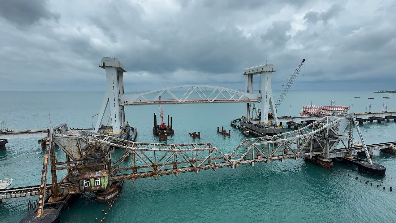 PAMBAN NEW  BRIDGE 🌉  full open ADDITIONAL CENTRAL MANAGER INSPECTION