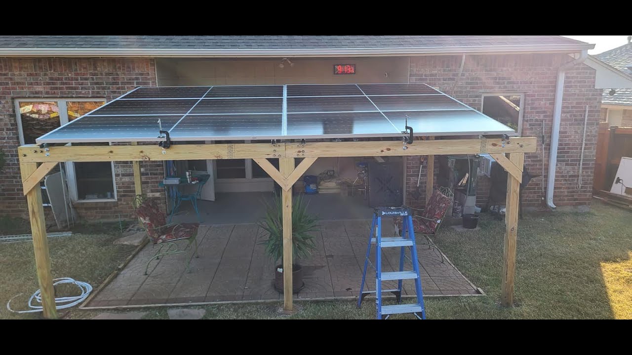 Six new 480w Q-Cell solar panels on the backyard pergola (tested out great!)