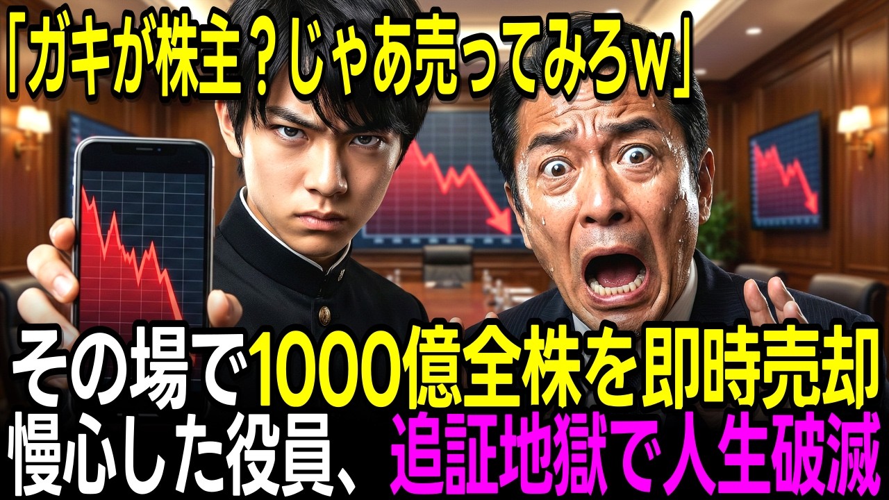 【1000億売却】「ガキは帰れ」と煽った役員、翌日ストップ安で追証地獄…顔面蒼白の末路【スカッとする話】