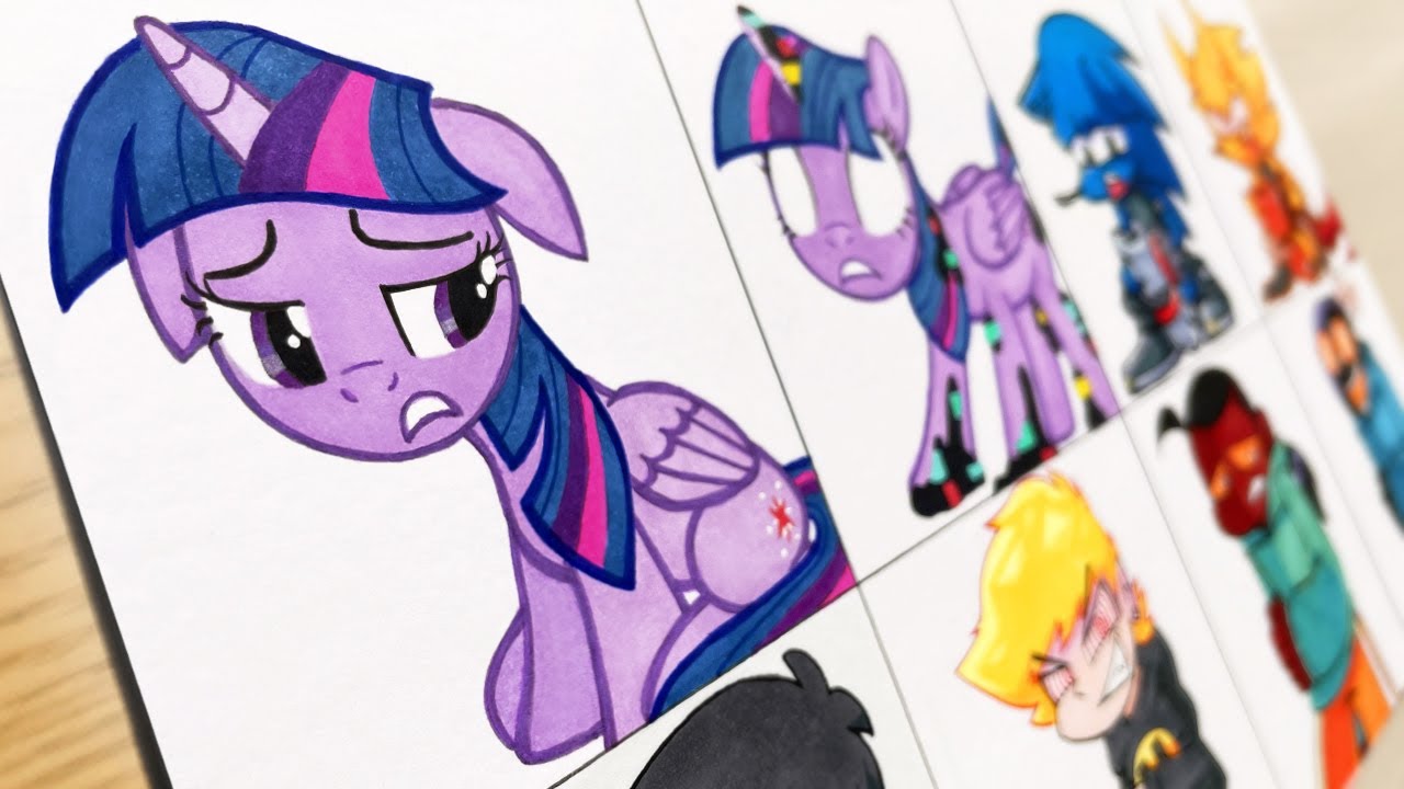 Drawing FRIDAY NIGHT FUNKIN'-Twilight Sparkle Phantasm/Minus Chaos Nightmare-Sonic VS Fleetway