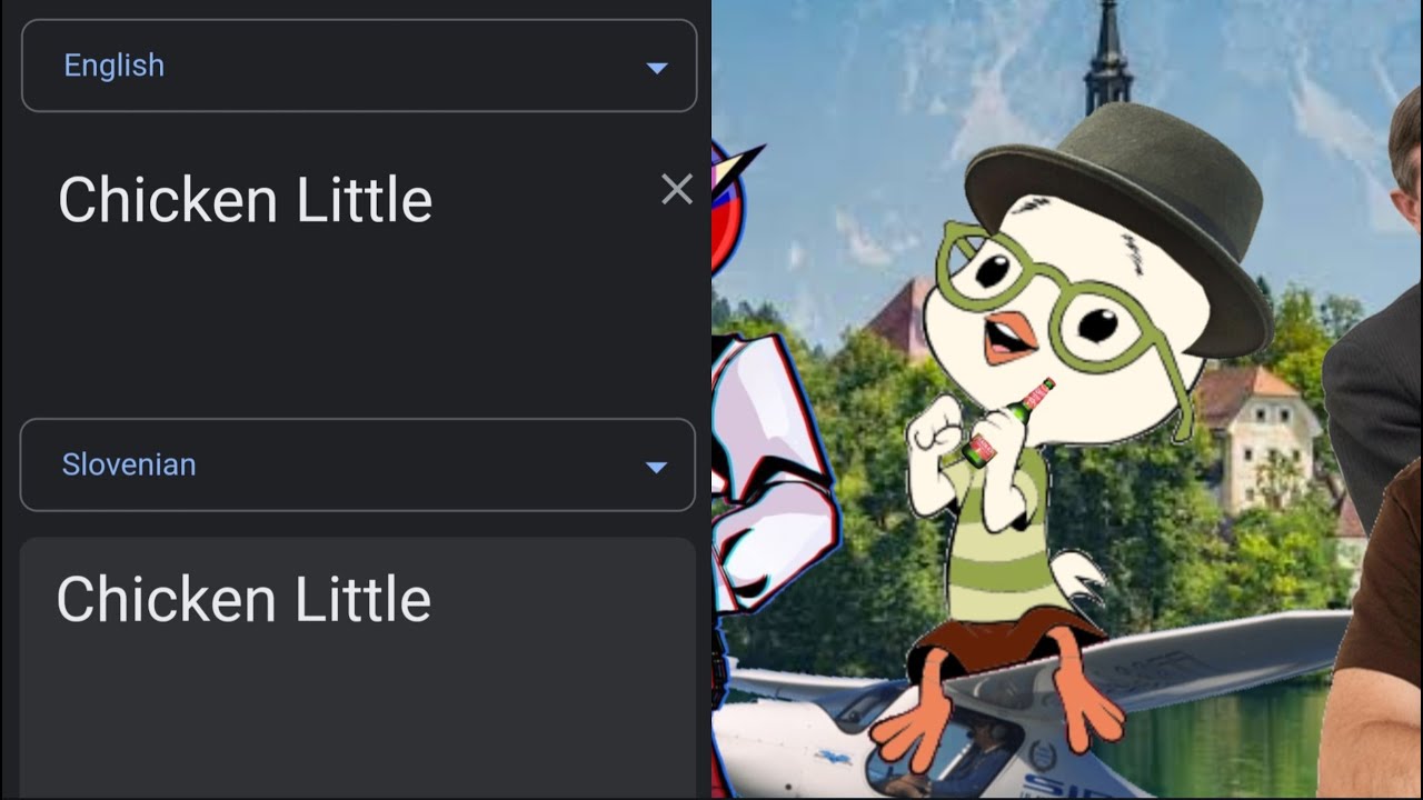 Chicken Little in different languages meme