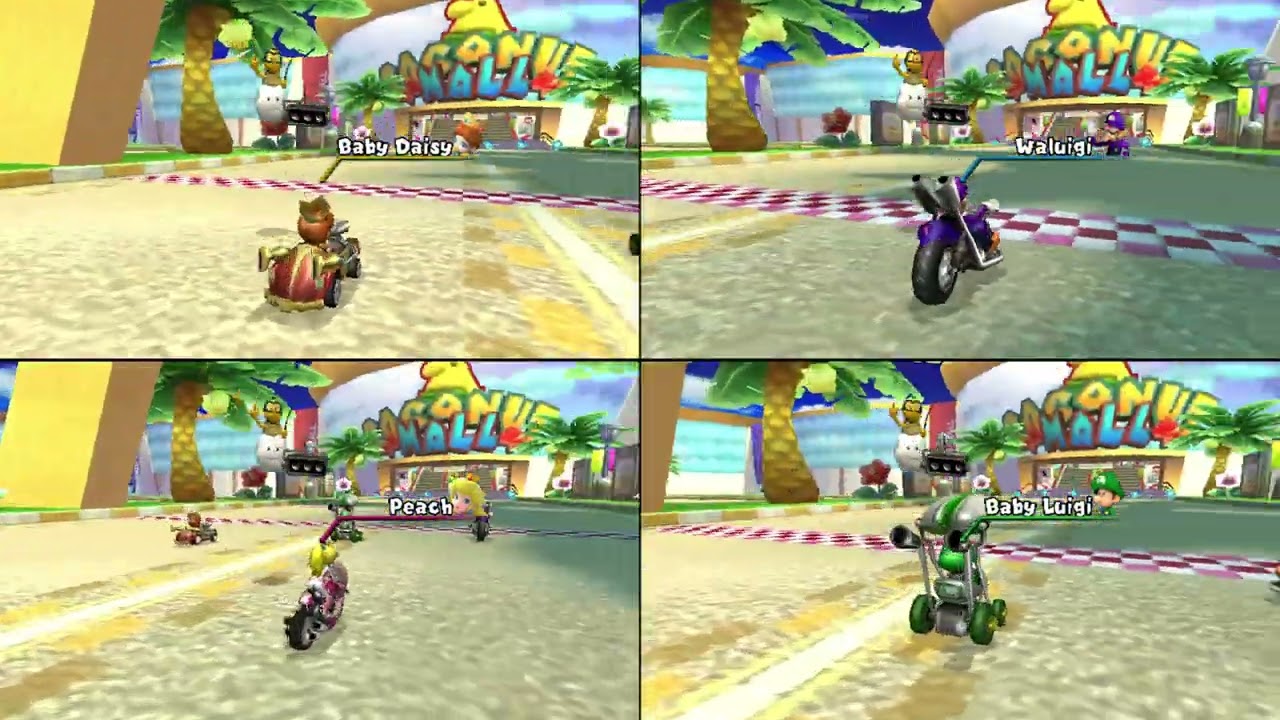 Mario Kart Wii ✦ 4 Players #489 (3 Tracks) 150cc
