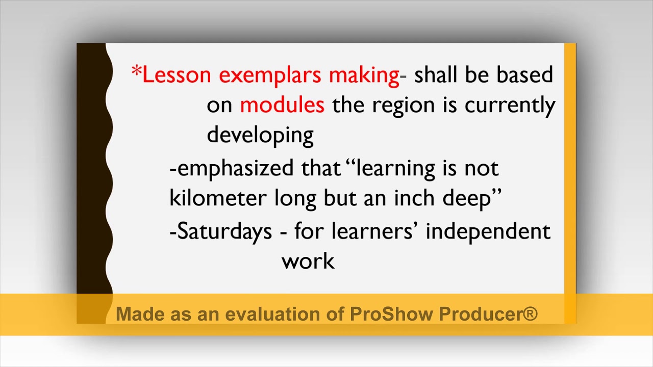 Design & Principles of IDEA Exemplar   (What I have grasped?