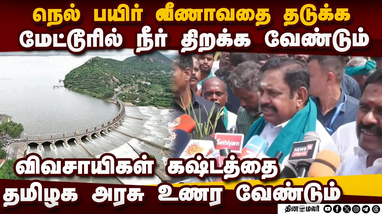 மேட்டூரில் நீர் திறந்தால் நெல் உற்பத்தி அதிகரிக்கும்: அதிமுக பொதுசெயலாளர் பழனிசாமி வலியுறுத்தல்