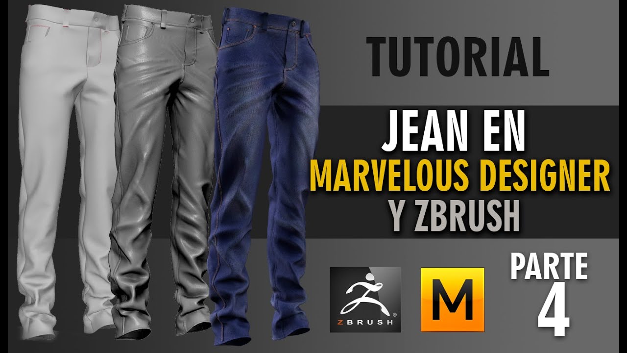 Tutorial Jean en Marvelous Designer y Zbrush ::: Parte 4