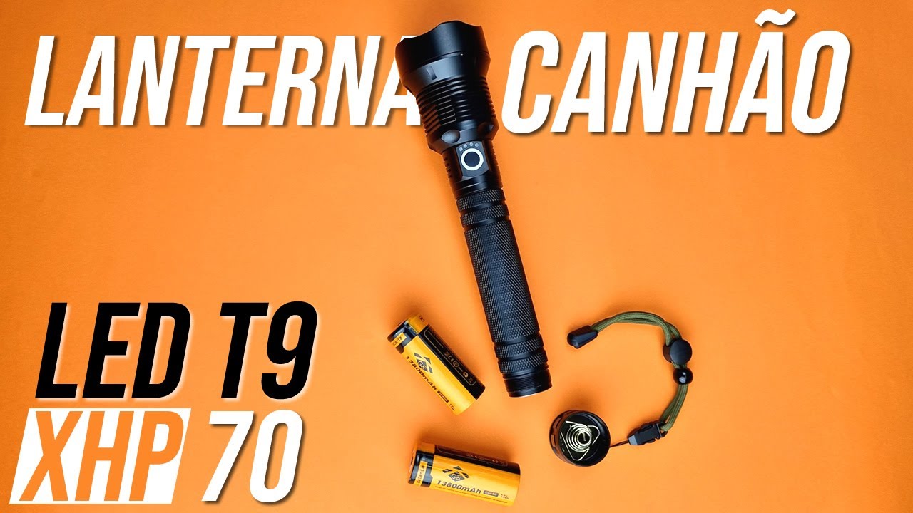 Lanterna T&aacute;tica Canh&atilde;o LED T9 XHP70 - Isso &eacute; Lanterna de Verdade - Tio Chico Shop