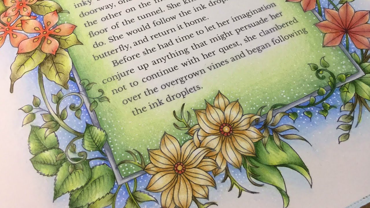 IVY AND THE INKY BUTTERFLY by Johanna Basford - color along - prismacolor pencils
