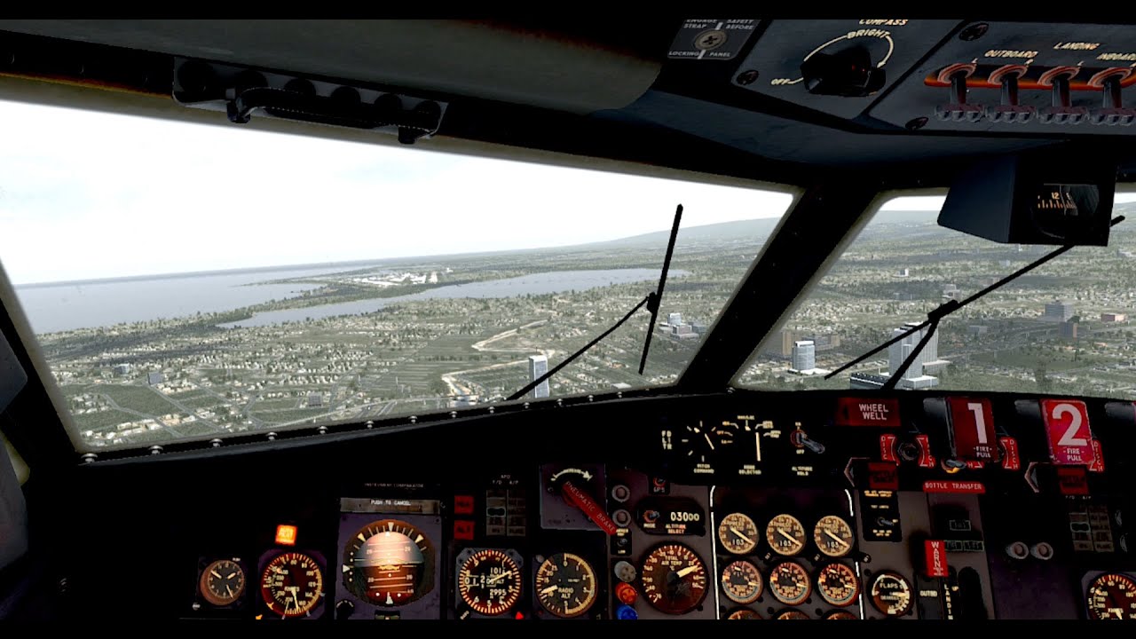 727-200 Cockpit Landing Luis Muñoz Marín International Airport