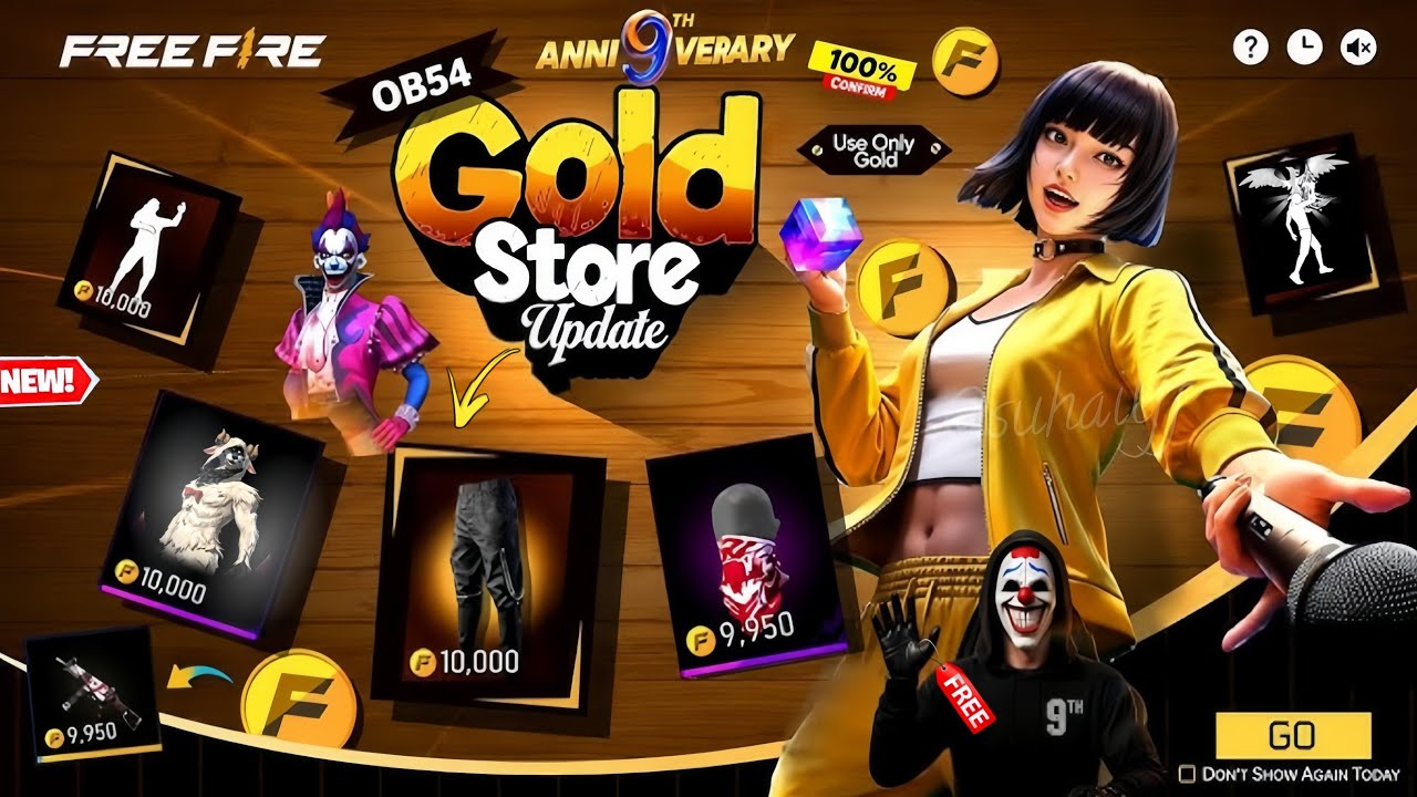 OB54 Triple Store Update Free Fire 😳🔥 | 9th Anniversary gold royale update | ff new upcoming events