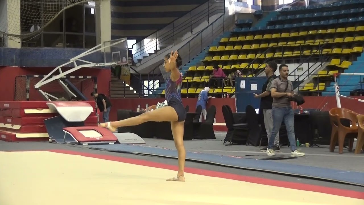 ملك حسين حامد رشيدى  بطوله الجمهوريه  الحركات الارضيه جمباز فنى  2024  تحت 10