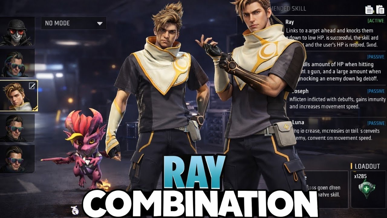 Ray Character best combination | Best Character Combination free fire | After Update Best Character