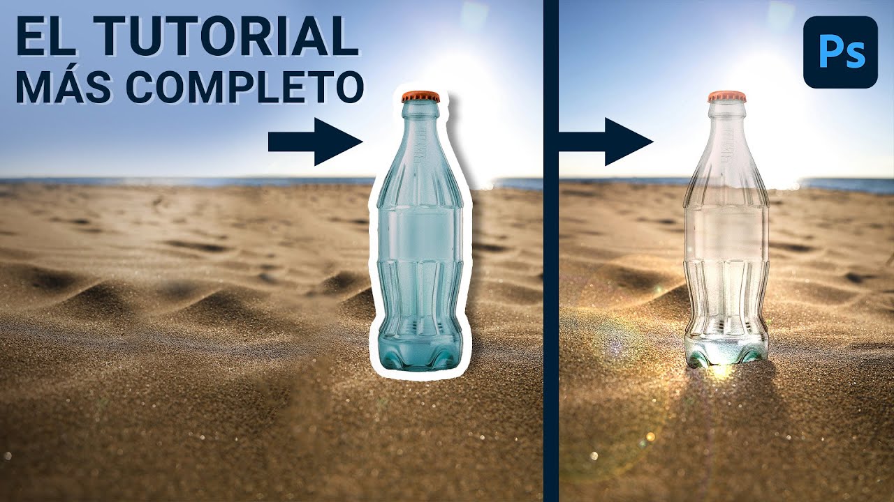 BOTELLA TRANSPARENTE - Aprende de Todo en 1 video #Photoshop