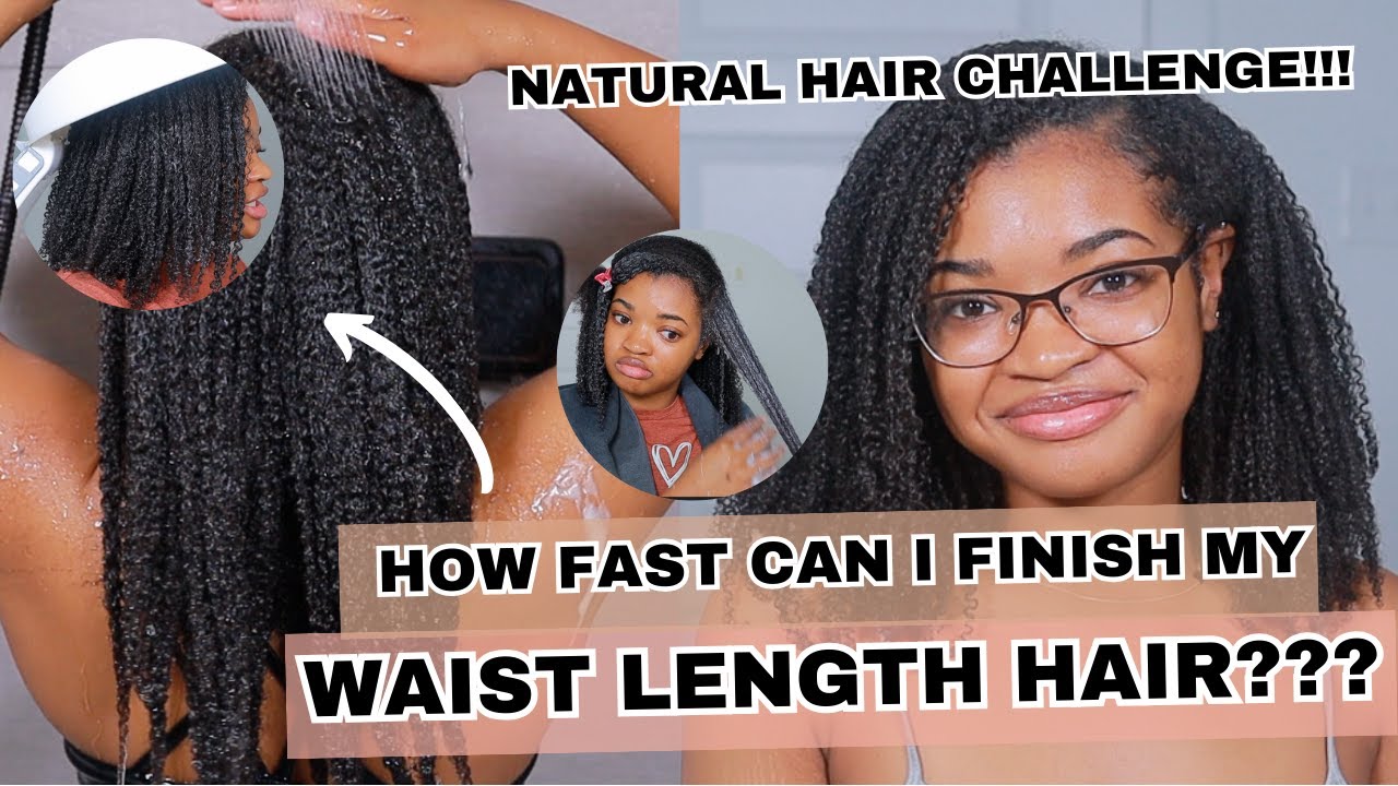How FAST Can I Finish My Waist Length Hair??? | Natural Hair Challenge | Wash Day