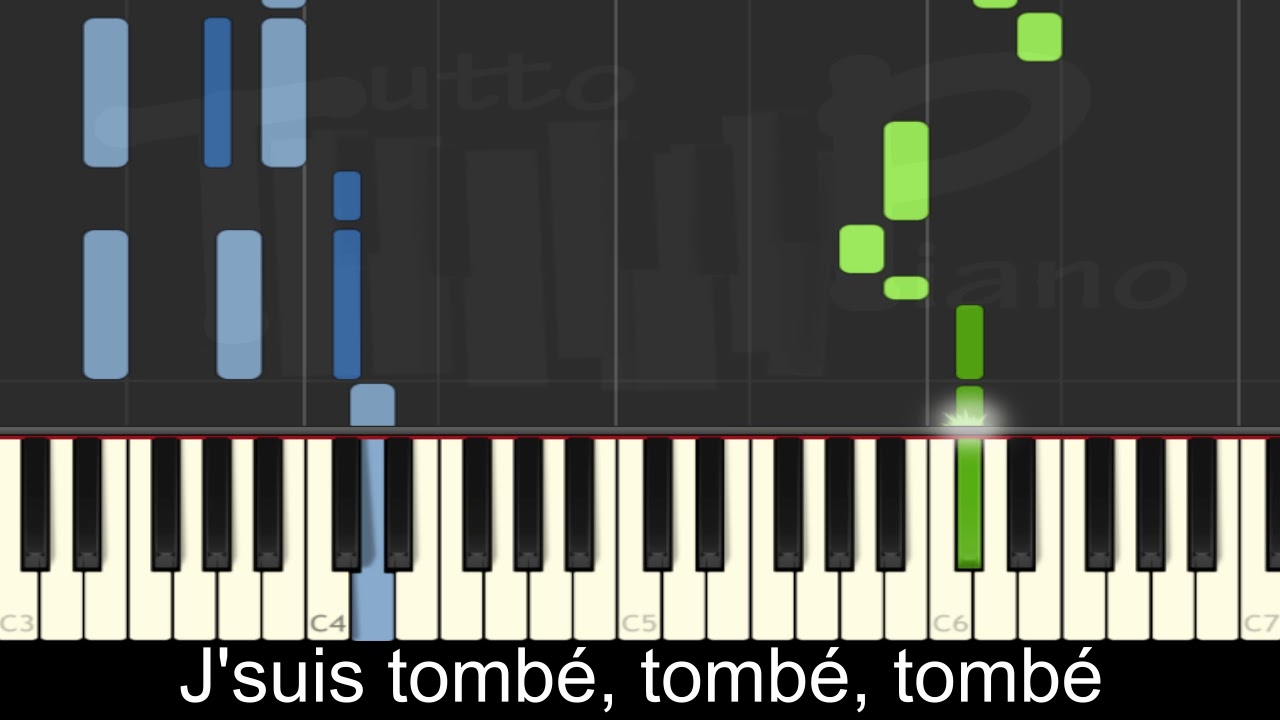 M Pokora - Tombé (piano facile avec paroles)