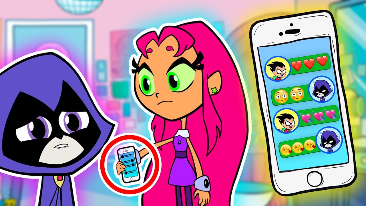 RAVEN y ROBIN se envían CARIÑOSOS MENSAJES 💌 STARFIRE los DESCUBRE!!! - Juguetes Fantásticos