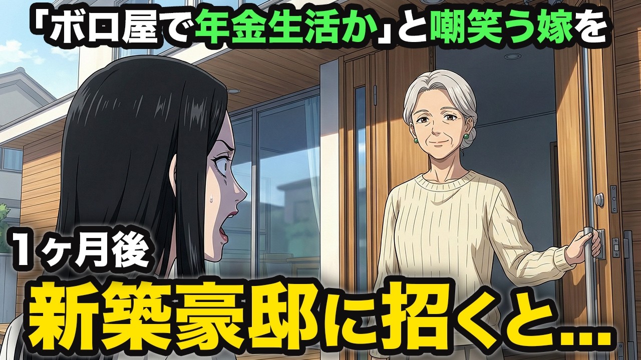 【スカッと】「年金暮らしで1Kアパートかw」と私の生活で笑った嫁。1ヶ月後、私が招待した新築豪邸で、嫁が腰を抜かした理由