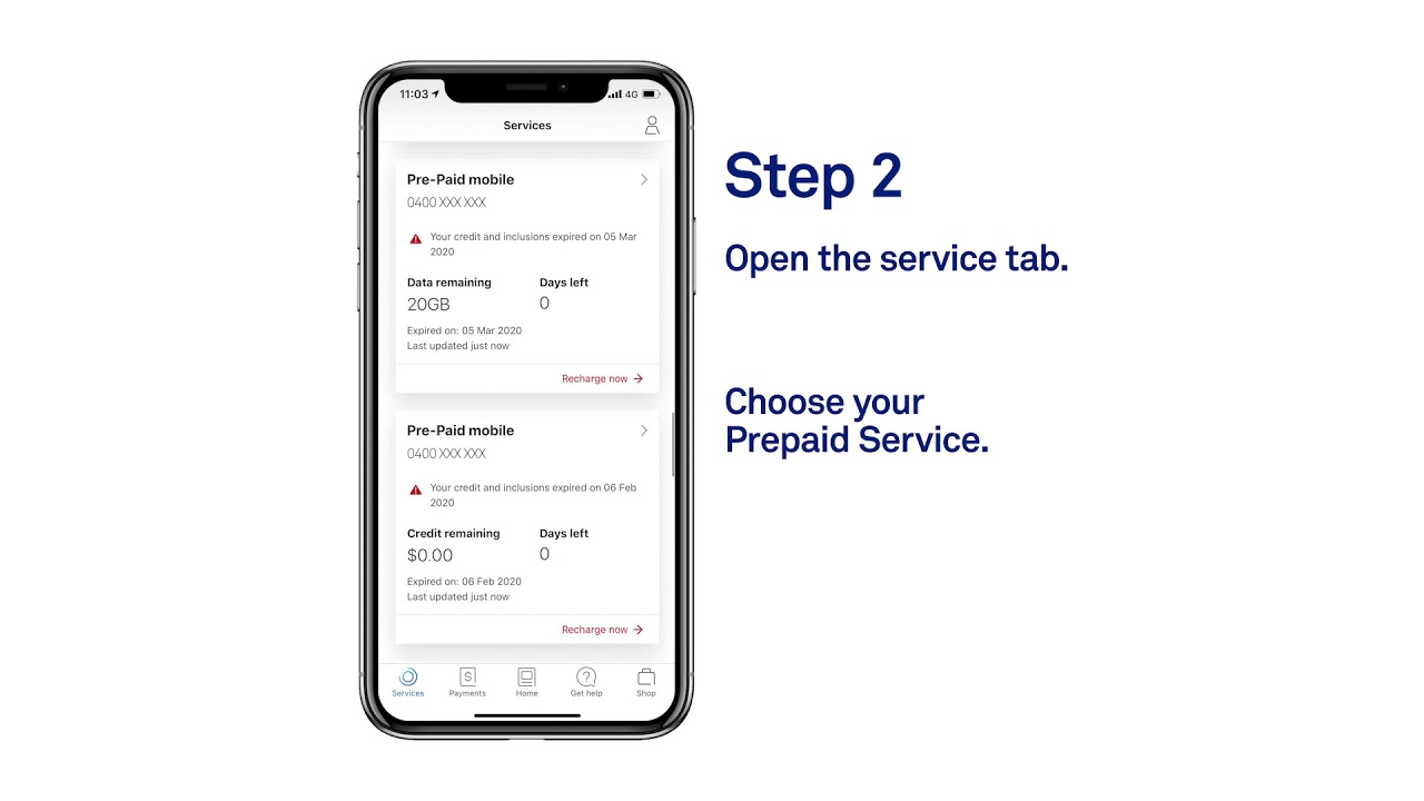 How to recharge your Telstra Prepaid Service in the My Telstra app