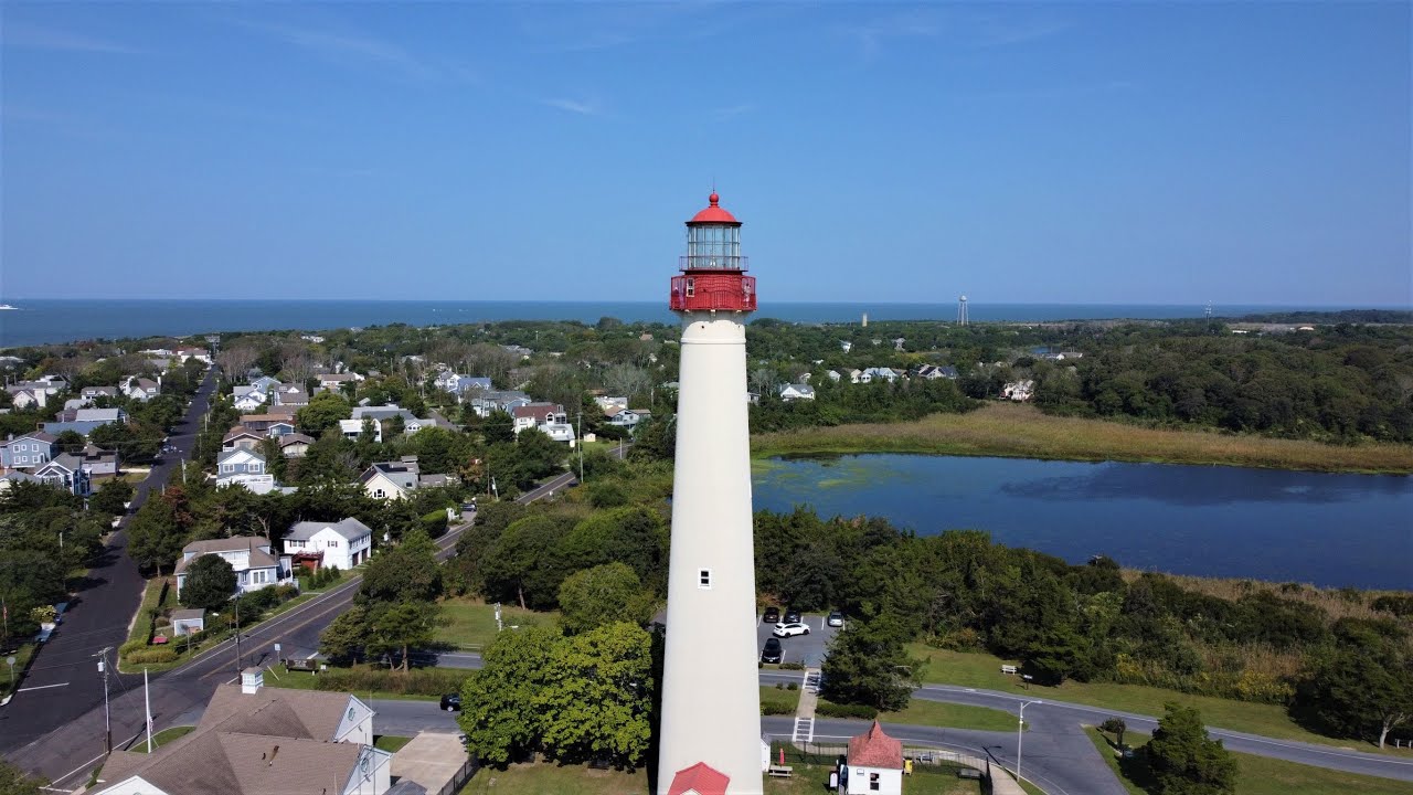 Cape May Light House & Sunset Beach NJ (4k Drone footage)