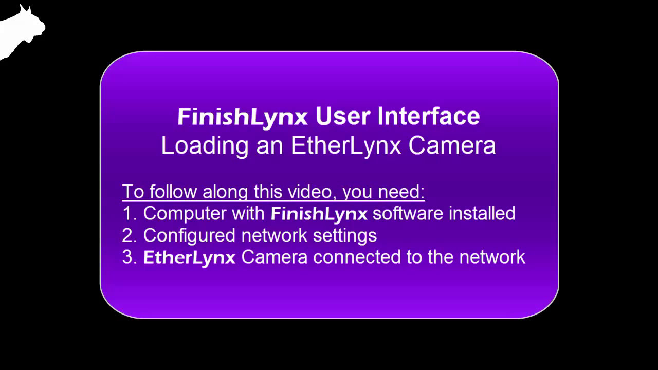 FinishLynx Tutorial: Load An EtherLynx Camera in the Software