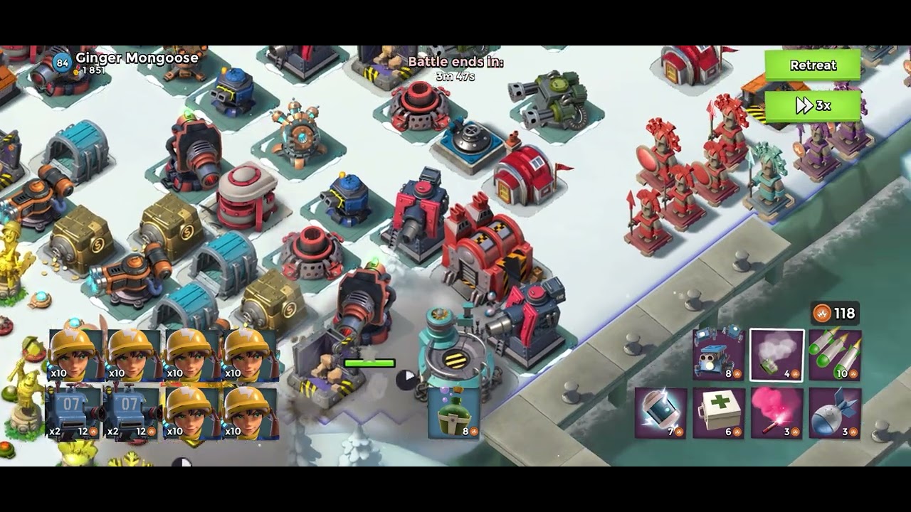 Mech and laser attacks ,a bullit solo and just clearing my map 