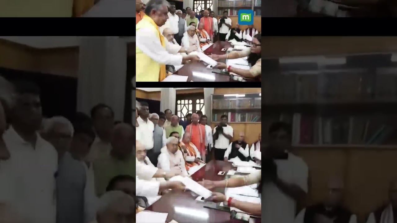 WATCH: Nitish Kumar, Nitin Nabin file RS nominations in Patna with Amit Shah present.