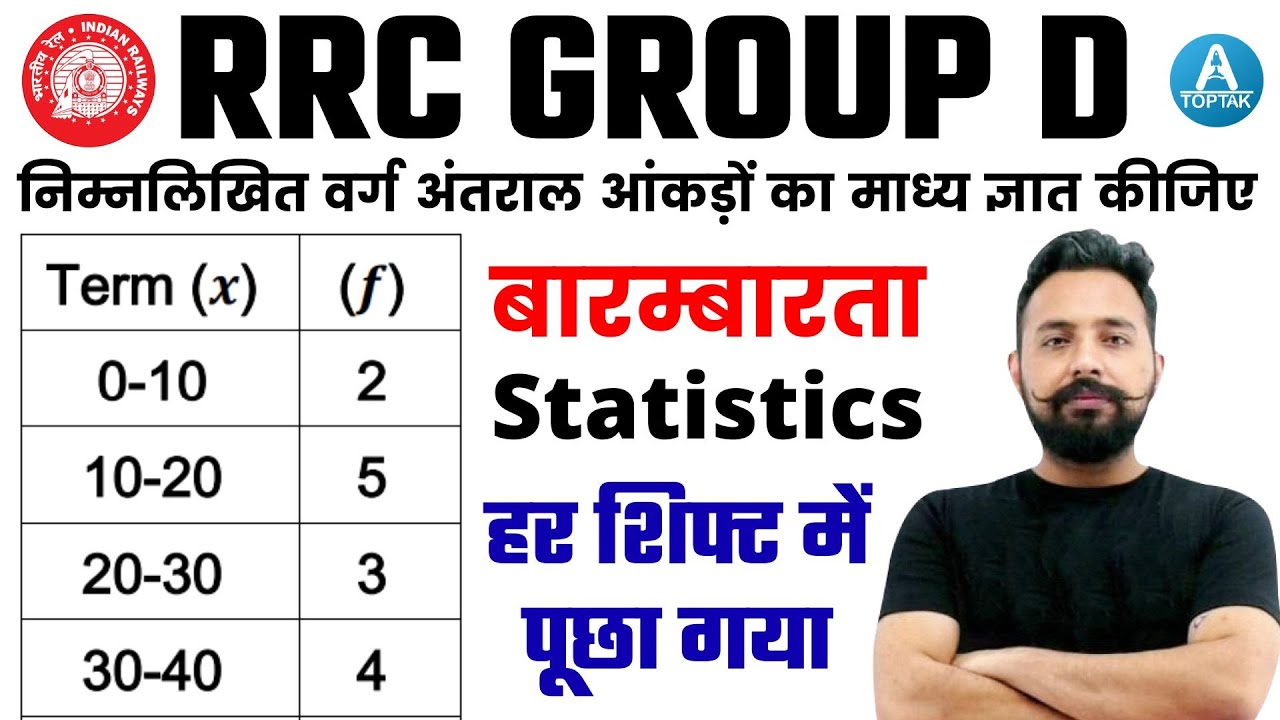 🔥🔥RRC Group D Math | Statistic (बारम्बारता) | हर Shift में पूछे जा रहे प्रश्न | By Rahul Sir