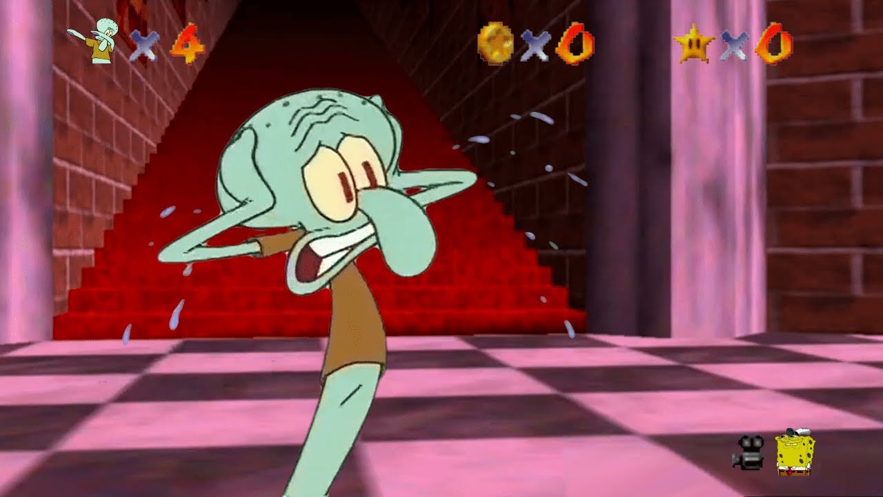 Squidward Running up Endless Staircase (Mario 64)